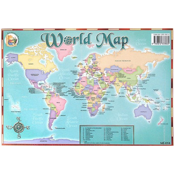 World map: учебно табло на английски език