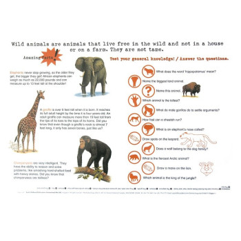 Wild Animals: учебно табло на английски език