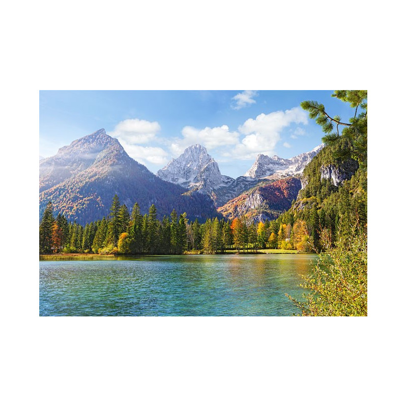 Mountain peaks over the lake