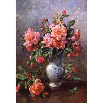 Still Life Roses in China Vase