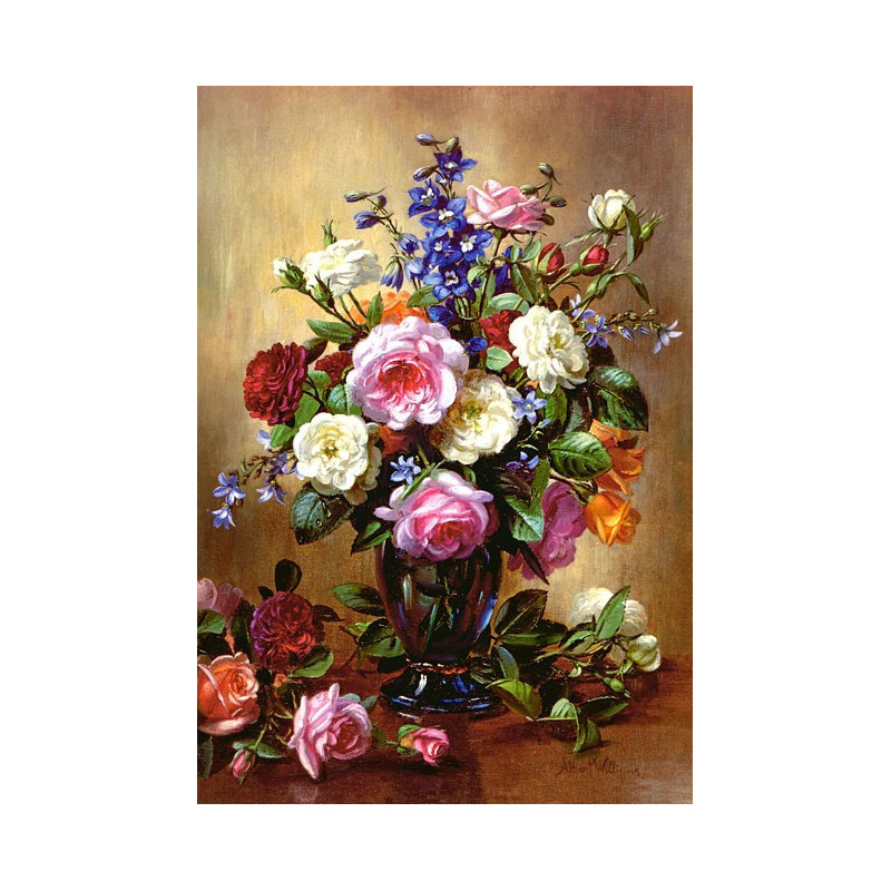 Roses in a Blue Vase