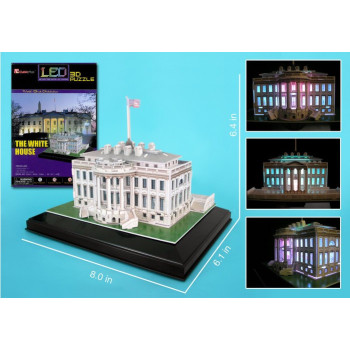 The White House (USA) светещ 3D Пъзел