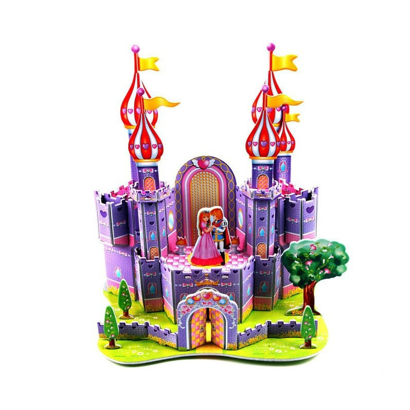 Лилав замък - 3D Пъзел