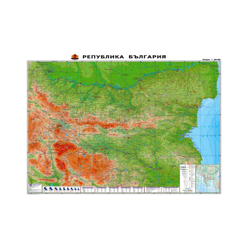Физическа карта на България