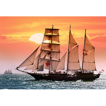 Sailing Ship in the Sunset 