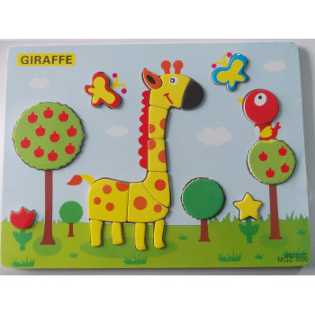 Дървен пъзел - жираф