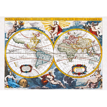 Пъзел - „World map”, early 18th century, Pieter Vander