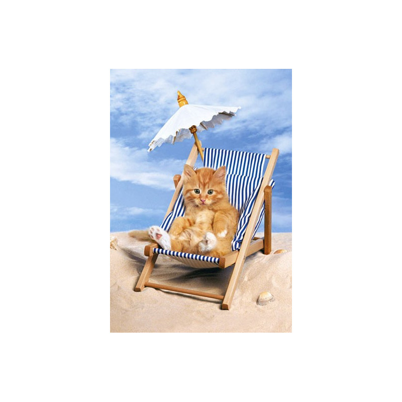 Пъзел - Kitten in a Deckchair