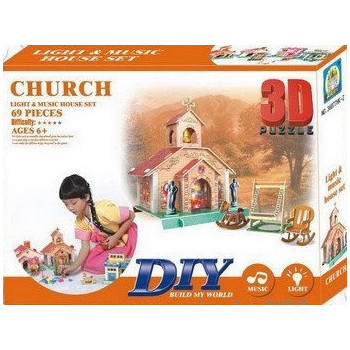 Светещ детски пъзел 3D - Църква
