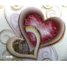 Сърца - луксозна дървена картичка със стойка